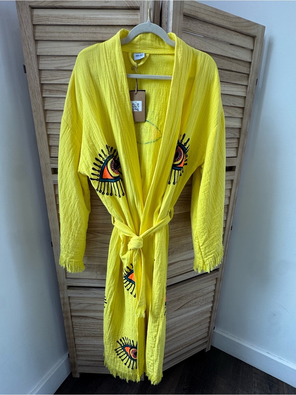 Yellow And Red Eye-Print Kaftan Robe - Picture 2 of 2